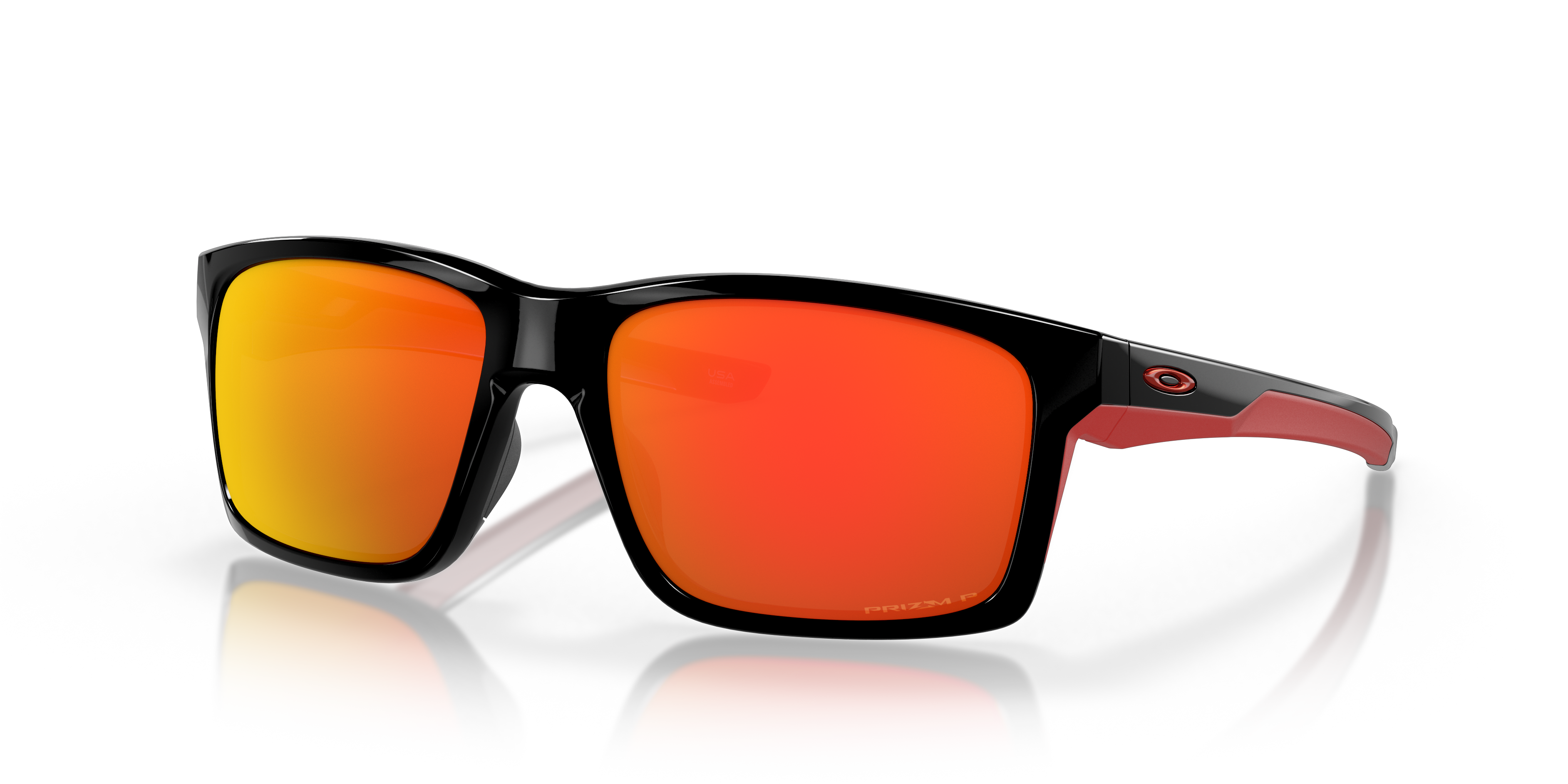 Mainlink™ Prizm Ruby Polarized Lenses, Polished Black Frame