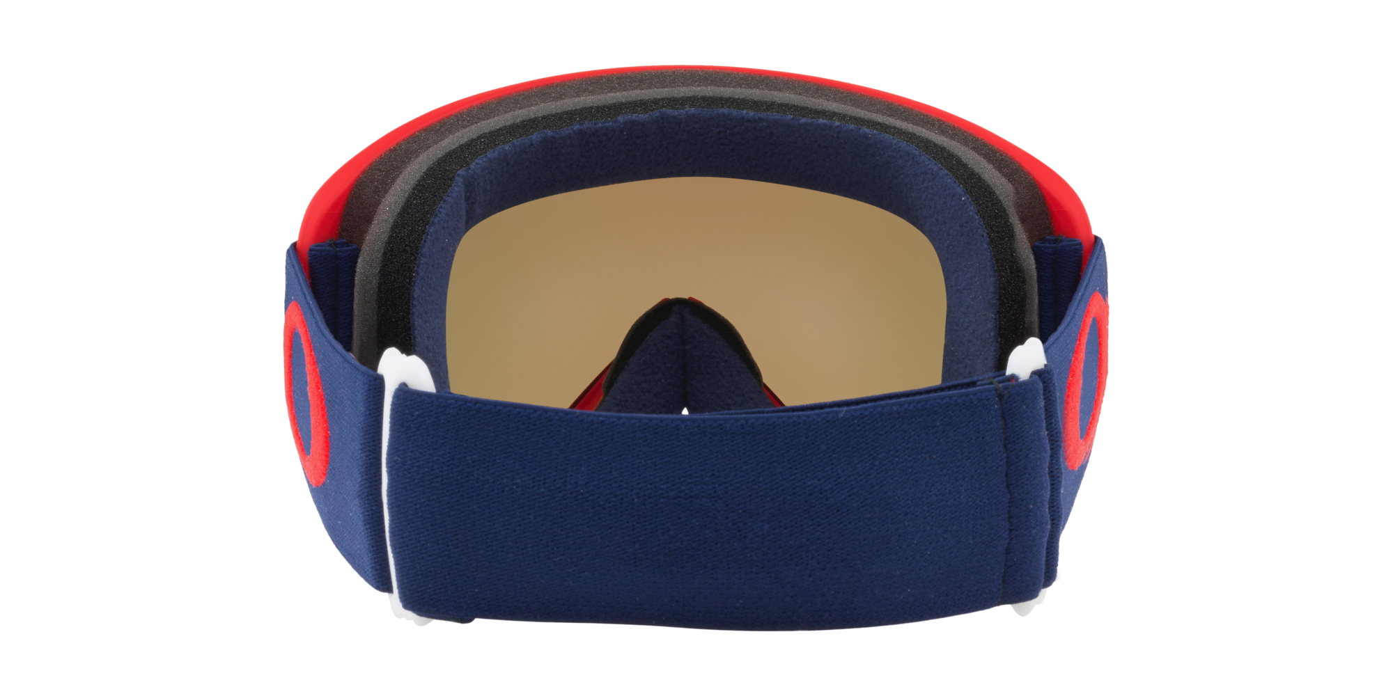 Oakley O-Frame® 2.0 MX Goggles with Red Navy Strap and Black Ice