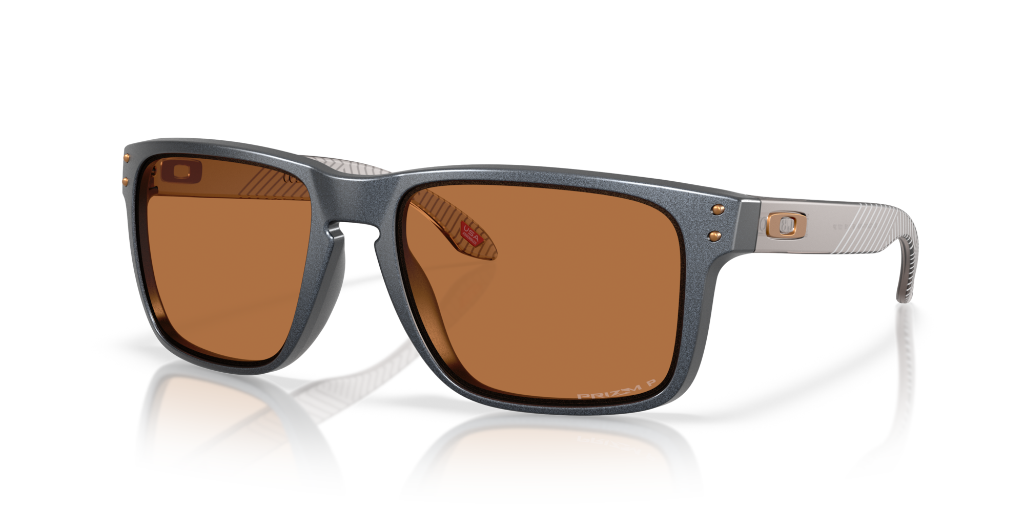 A pair of grey sunglasses