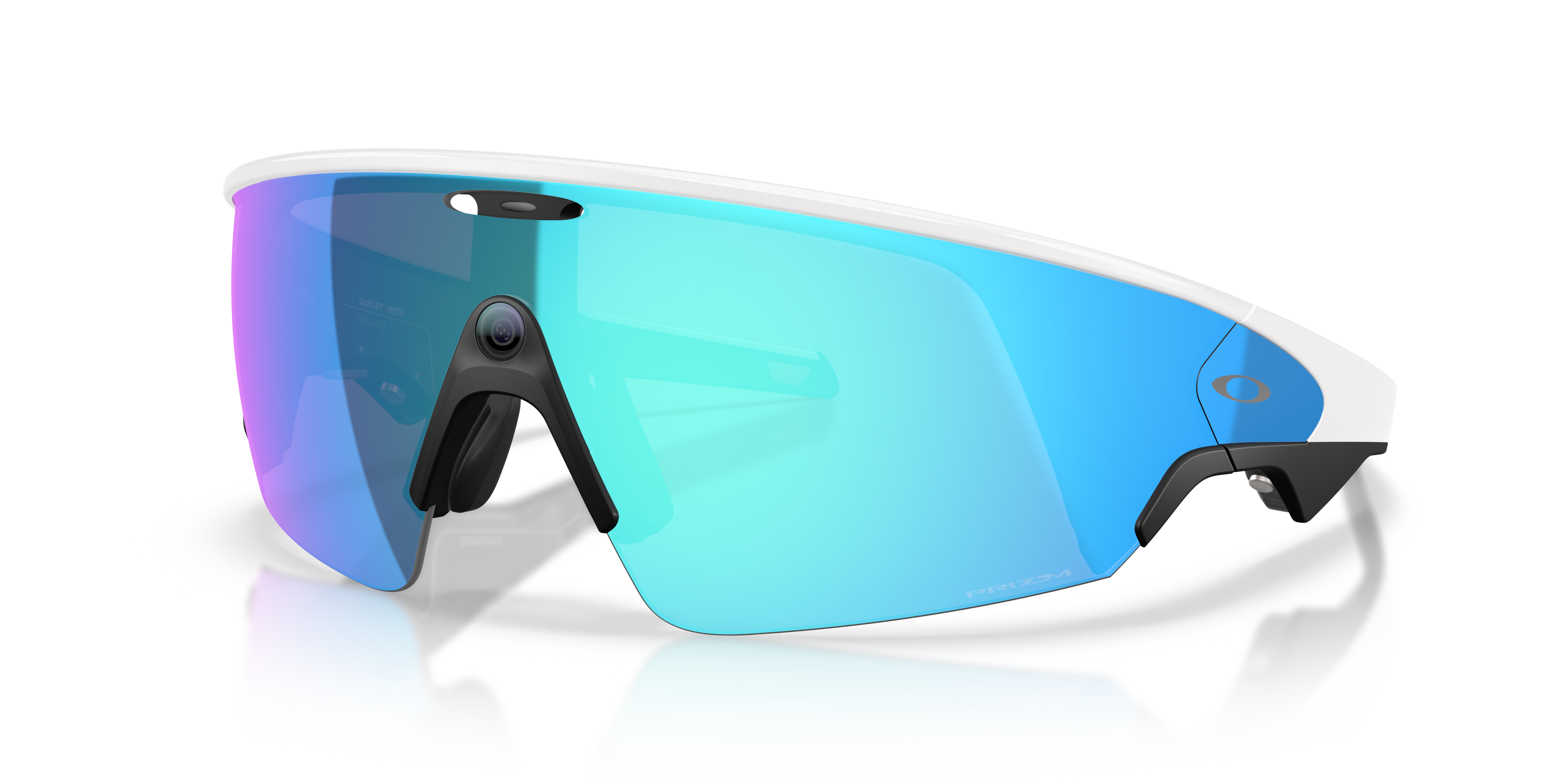 Oakley Meta Vanguard AI Glasses with White Frame and Prizm Sapphire Lenses | Oakley