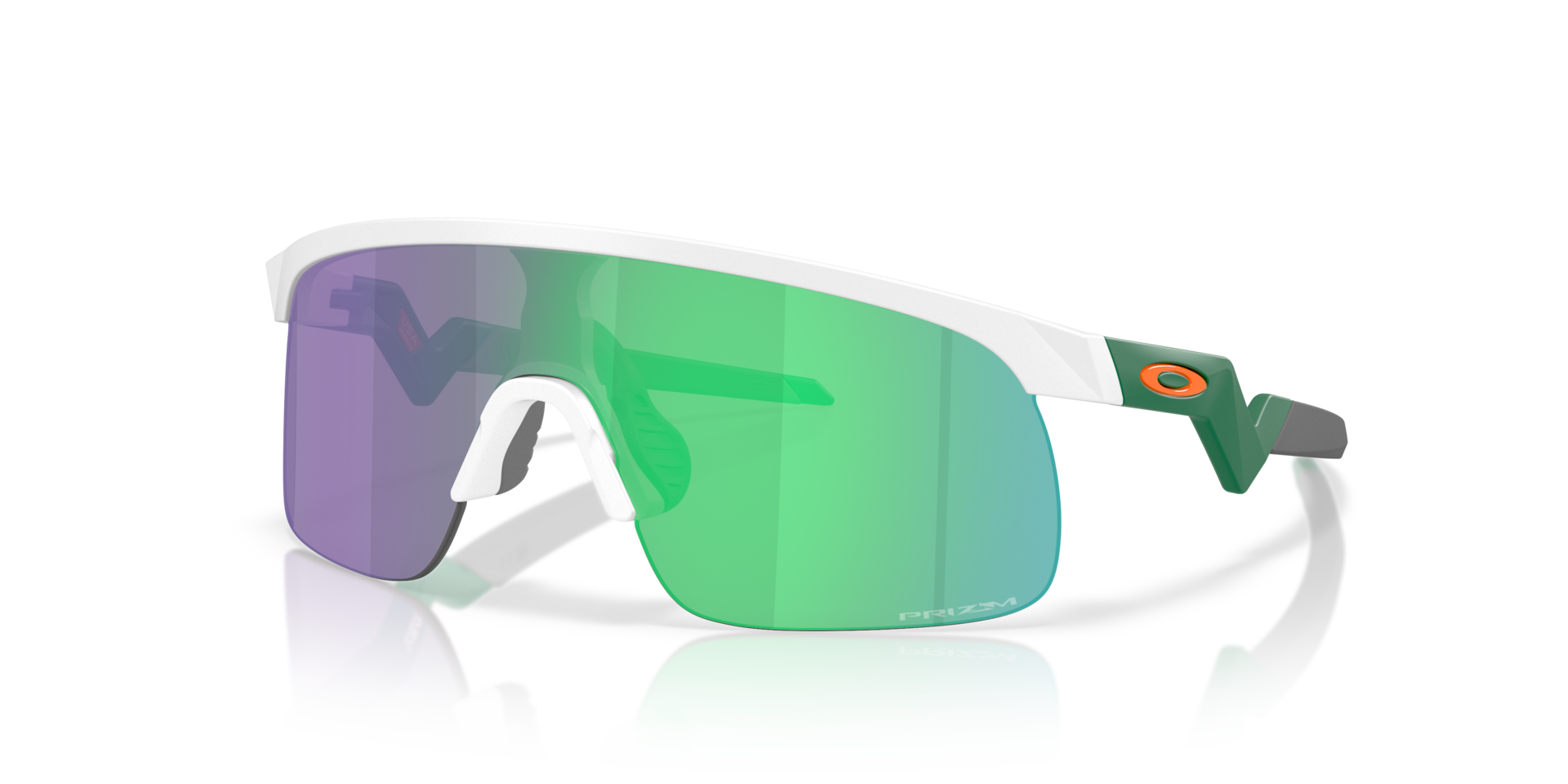 Resistor (Youth Fit) Prizm Jade Lenses, Matte White Frame