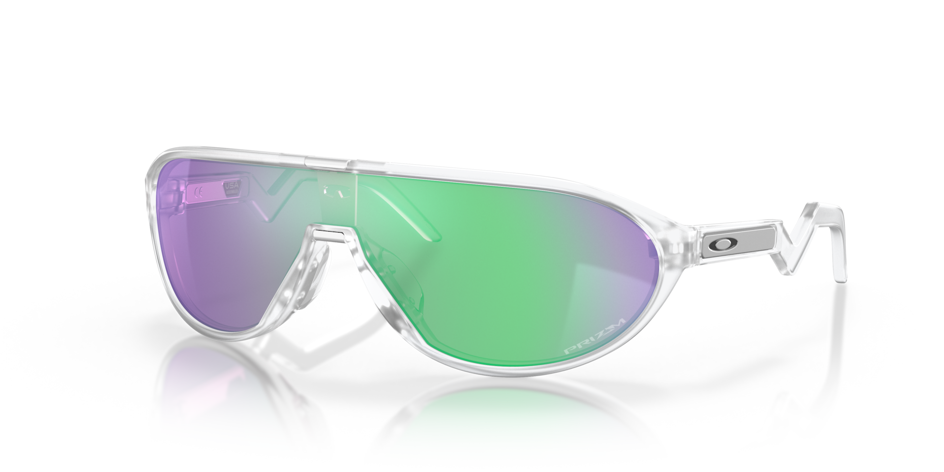 オークリー　サングラス　CMDN【アジアンフィット】 Oakley CMDN Sunglasses with Matte Clear Frame and Prizm Road Jade