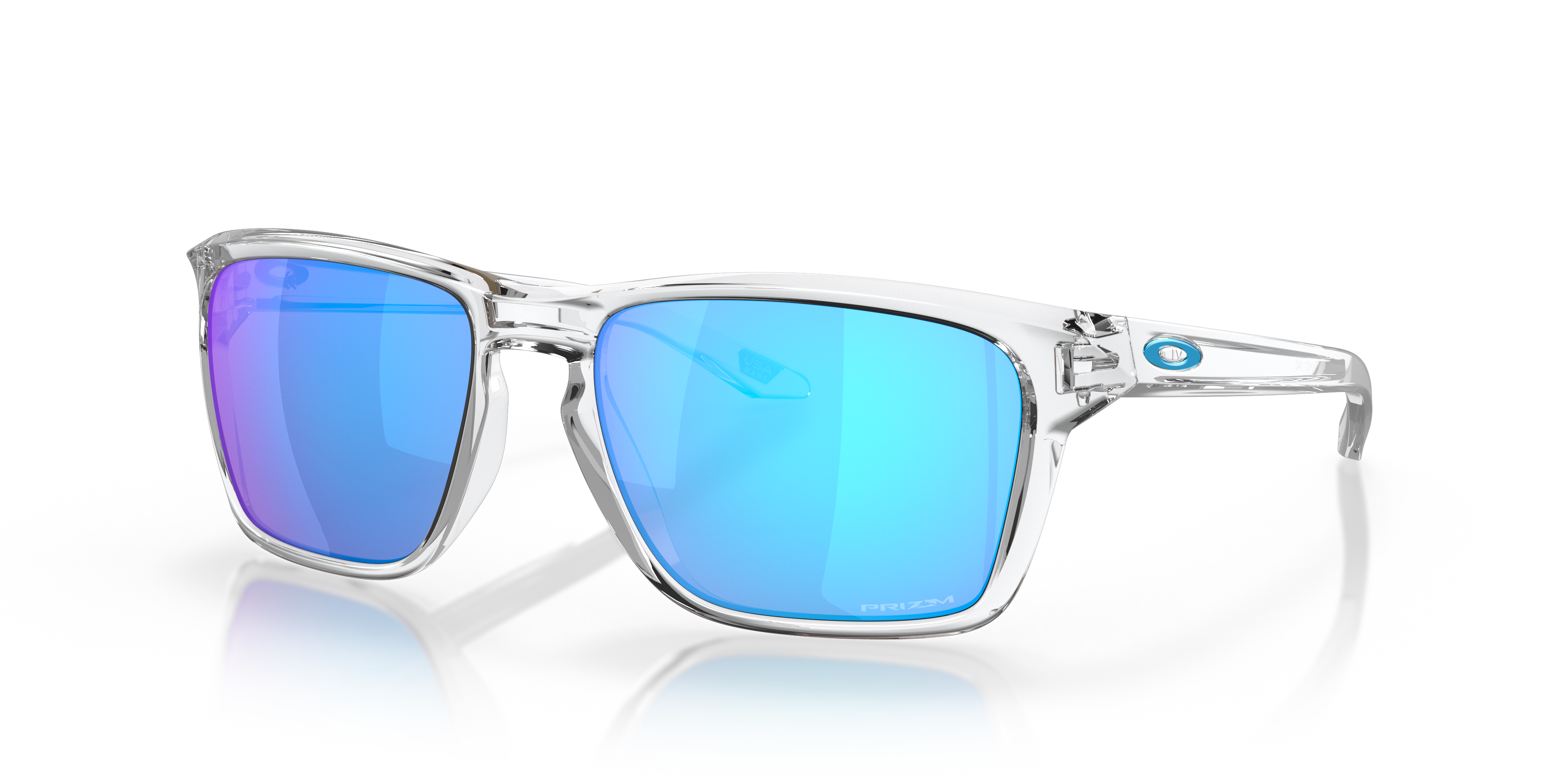 Sylas Prizm Sapphire Lenses, Polished Clear Frame Sunglasses