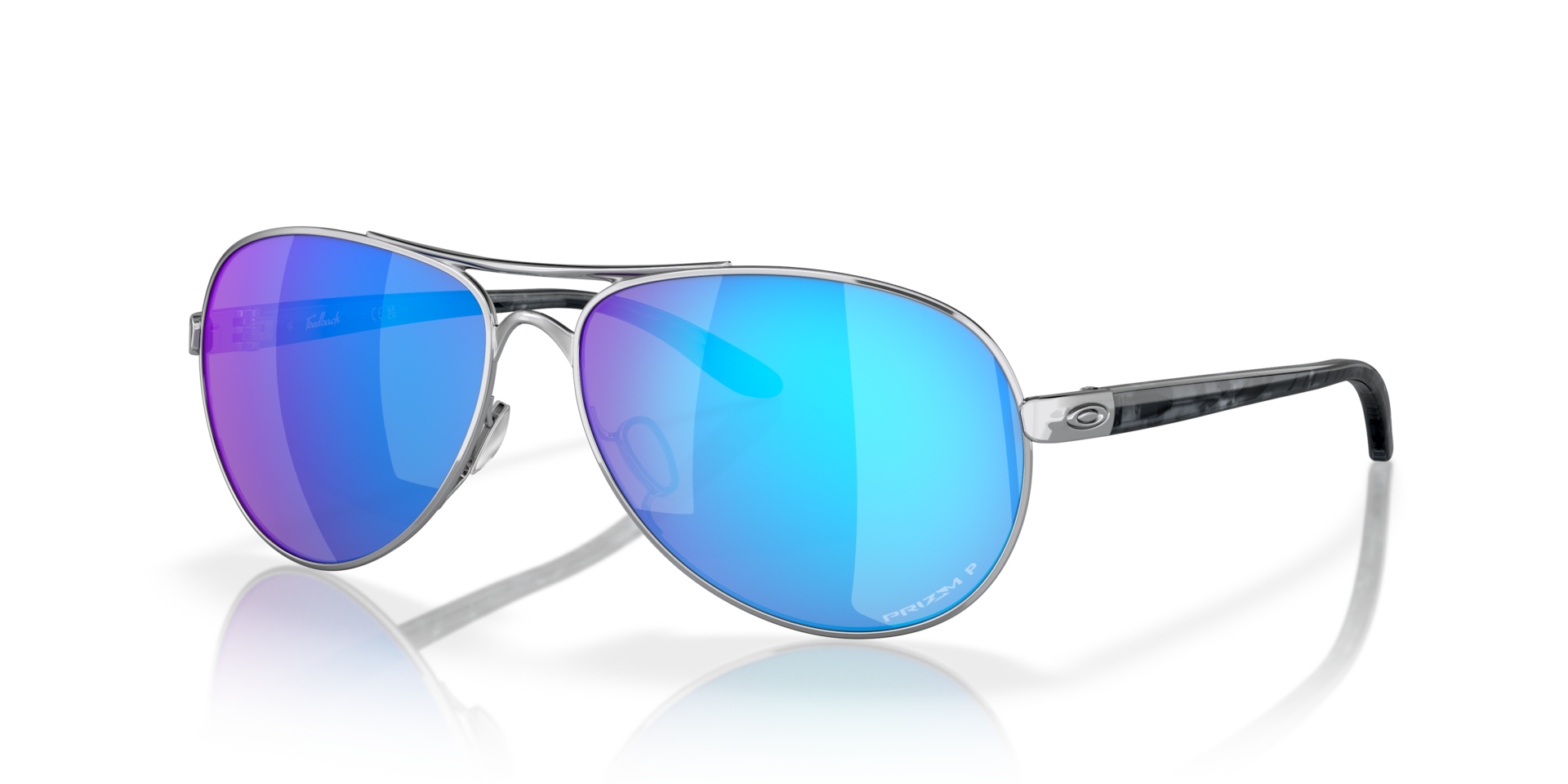 Feedback Prizm Sapphire Polarized Lenses, Polished Chrome Frame 