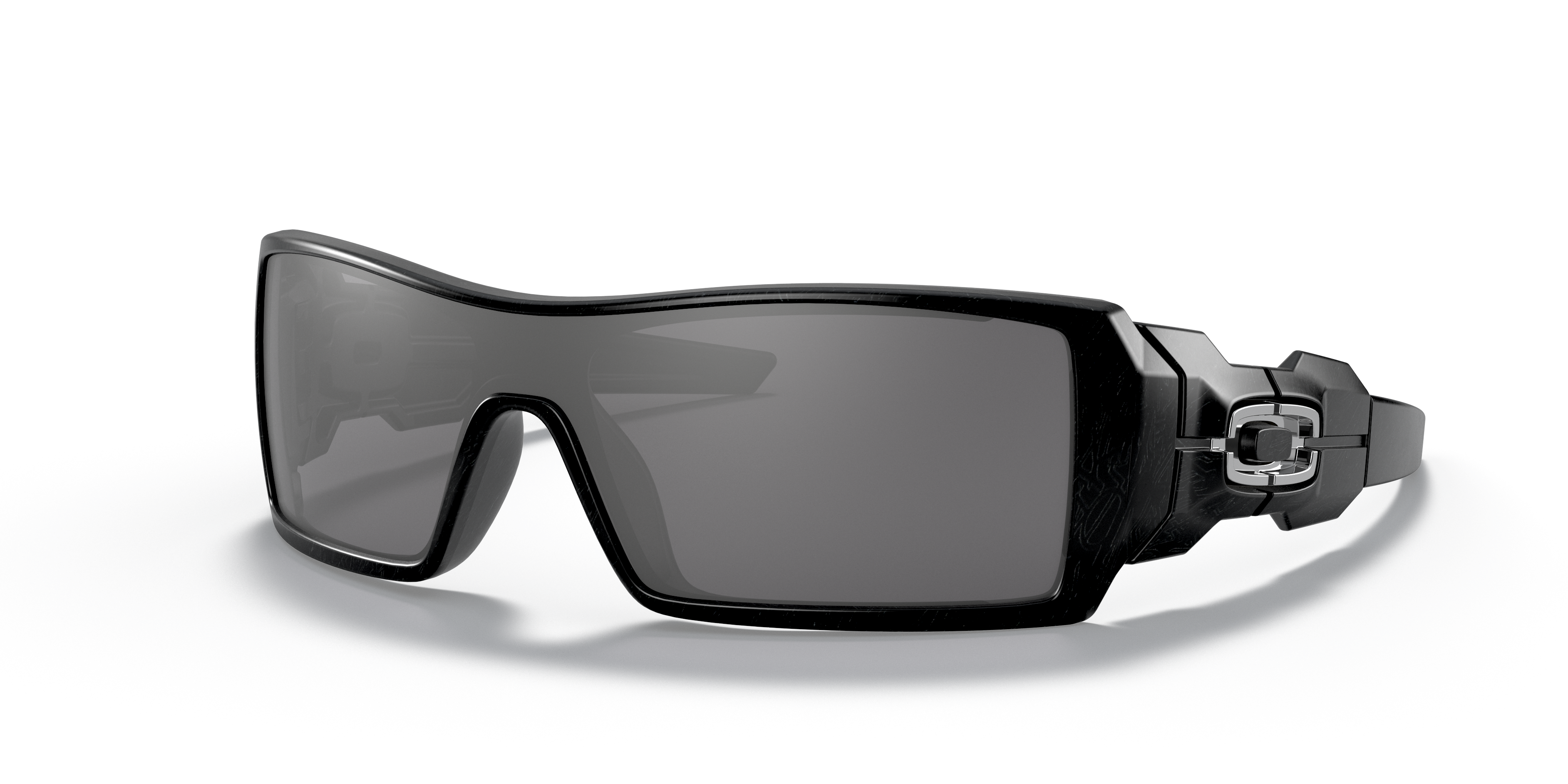 Oakley Oil Rig® Sunglasses with Polished Black & Silver Ghost Text