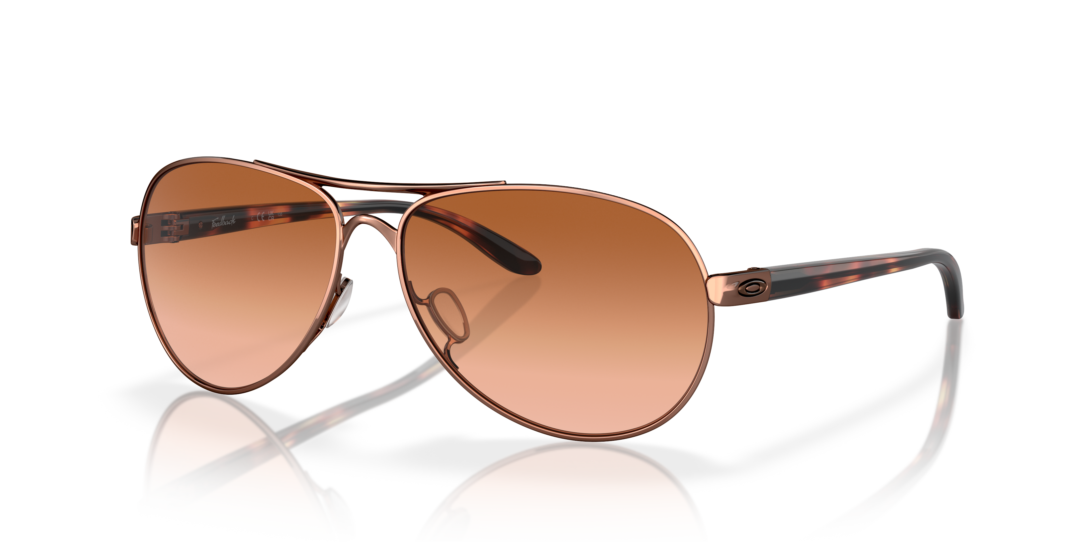 オークリー Feedbackサングラス Rose GoldフレームとVr50 Brown