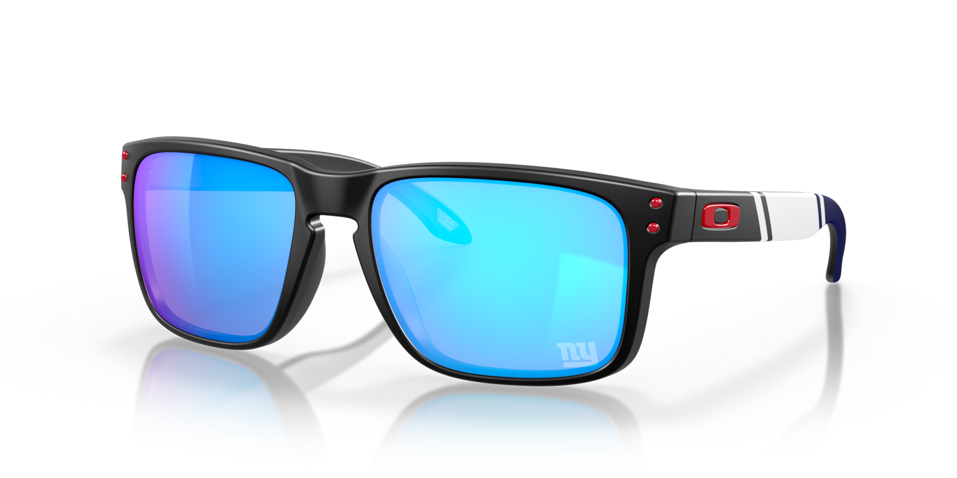 Oakley オークリー サングラス クリアフレーム ブルーミラーレンズ USA New York Giants Holbrook™ Prizm Sapphire Lenses, Matte Black Frame