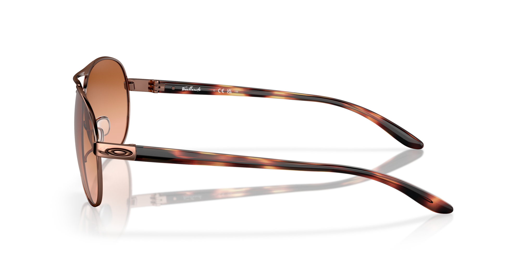 オークリー Feedbackサングラス Rose GoldフレームとVr50 Brown