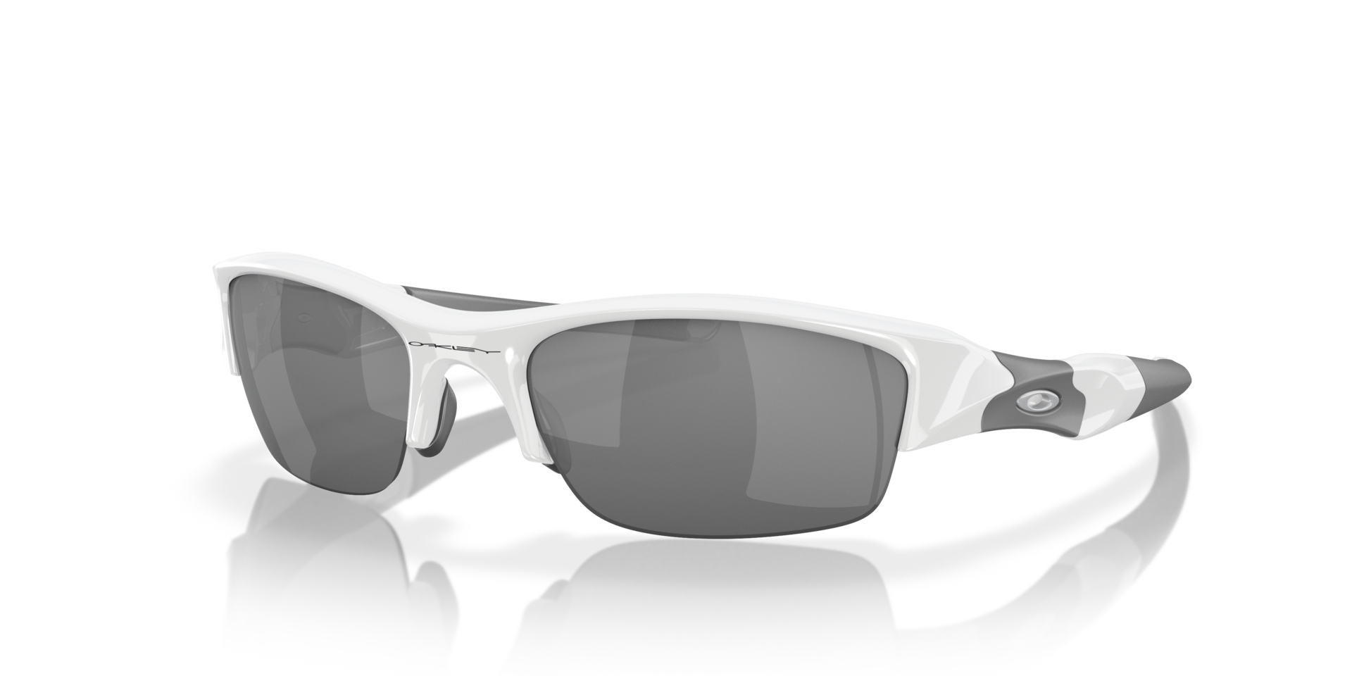 Oakley Flak Jacket® Sunglasses with Polished White Frame and Black