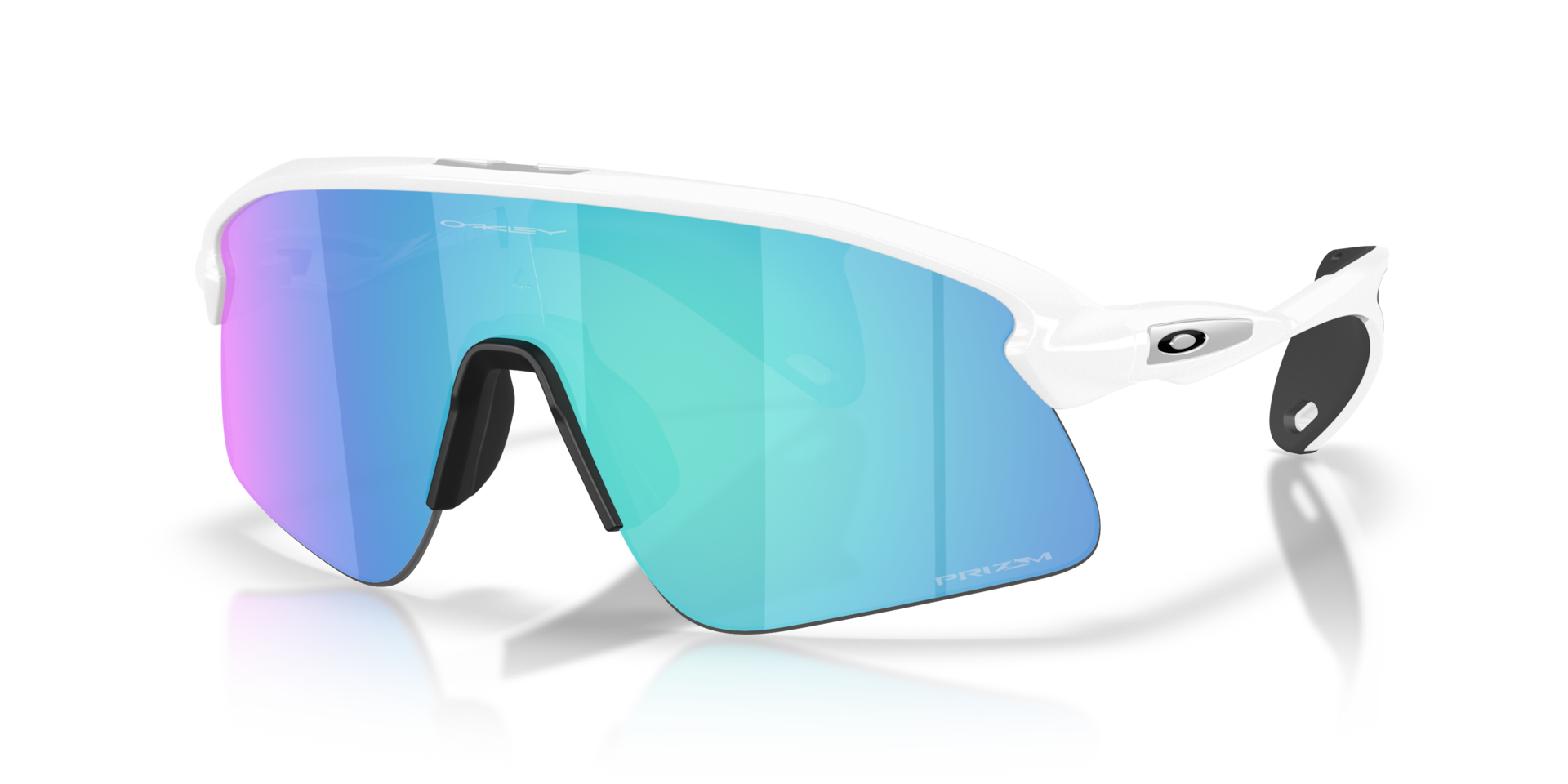 Stunt Devil Prizm Sapphire Lenses, Matte White Frame Sunglasses