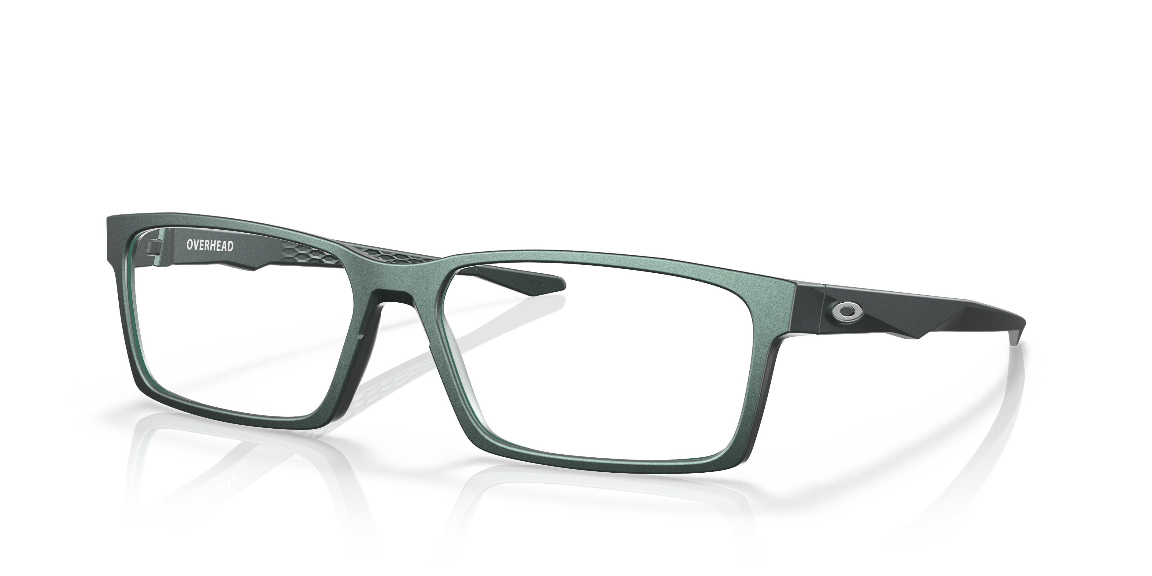 Oakley Overhead Eyeglasses with Matte Dark Silver/Blue Colorshift