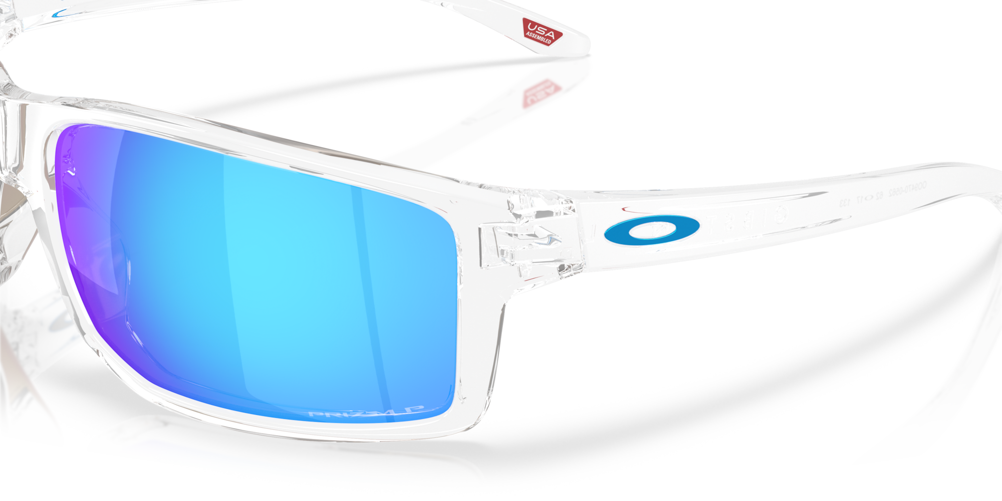 OAKLEY GIBSTON クリア プリズムレンズ Oakley Gibston XL Sunglasses with Clear Frame and Prizm Sapphire