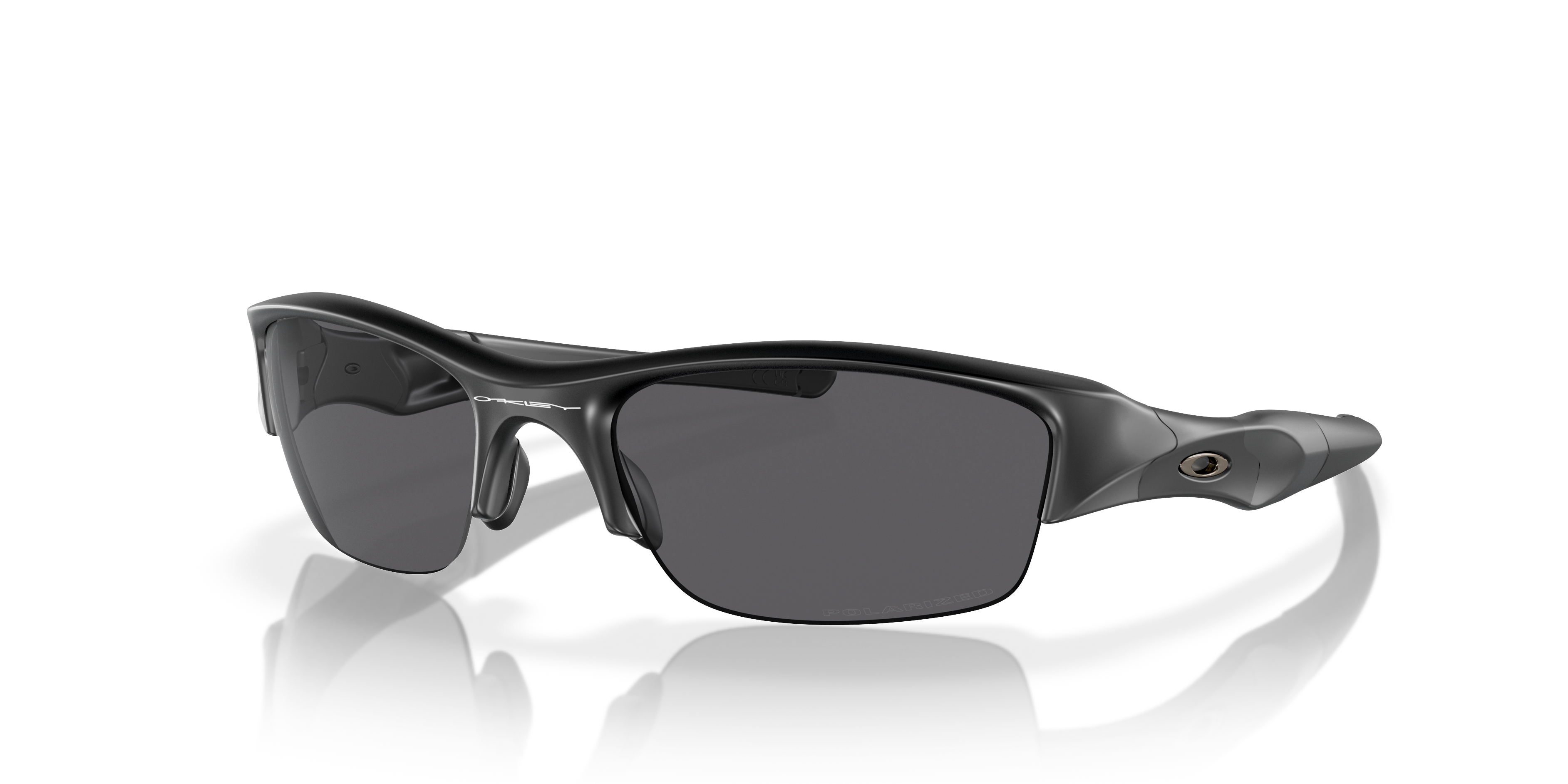 オークリーフラックジャケット Standard Issue Flak Jacket® Grey Polarized Lenses, Matte Black