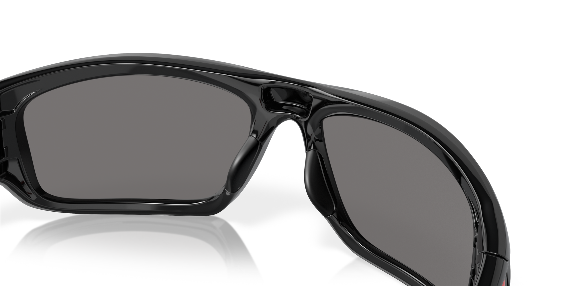 Oakley Valve® Sunglasses with Polished Black Frame and + Red