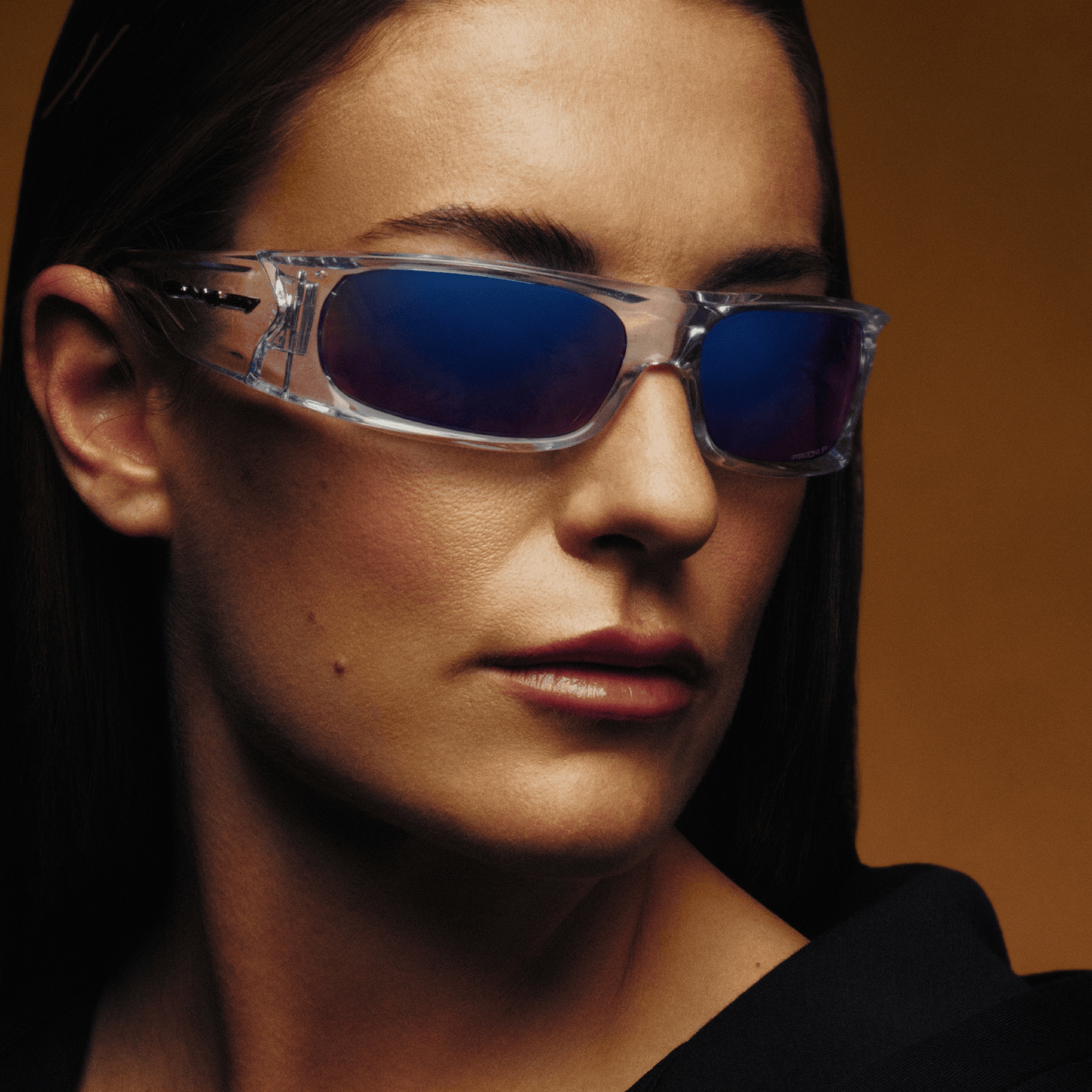 Oakley Highland Sunglasses with Clear Frame and Prizm Sapphire