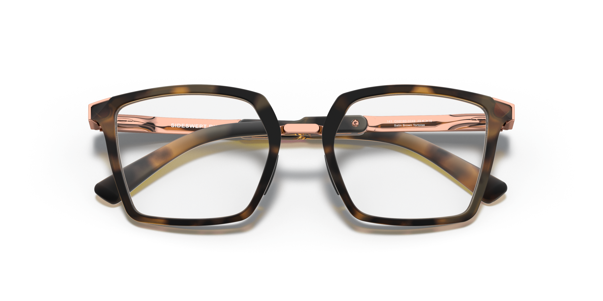 Oakley Side Swept Eyeglasses with Satin Brown Tortoise Frame