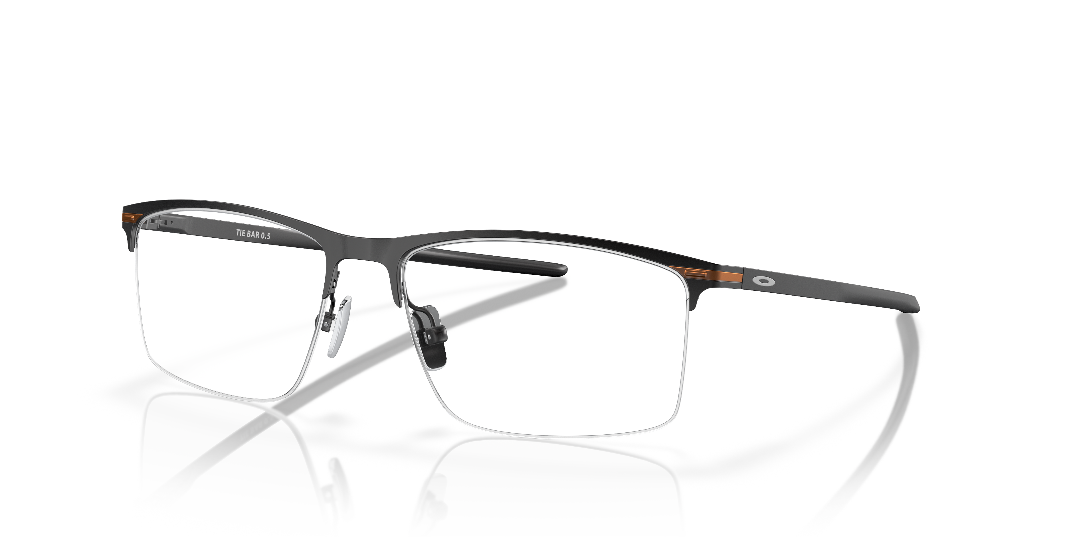 極美品 オークリー TIE BAR チタン製 メガネ フレーム サテンクローム Oakley Tie Bar™ 0.5 Eyeglasses with Satin Black Frame | Oakley® JP