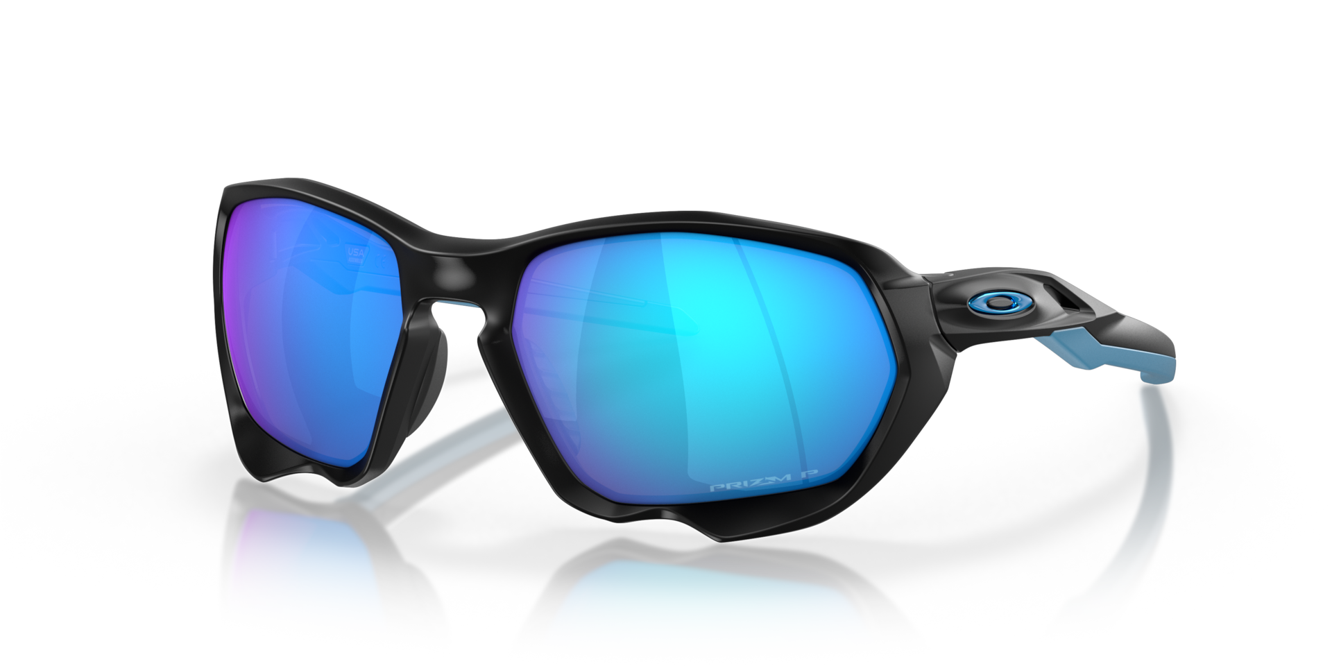 Oakley Plazma Sunglasses with Matte Black Frame and Prizm Sapphire