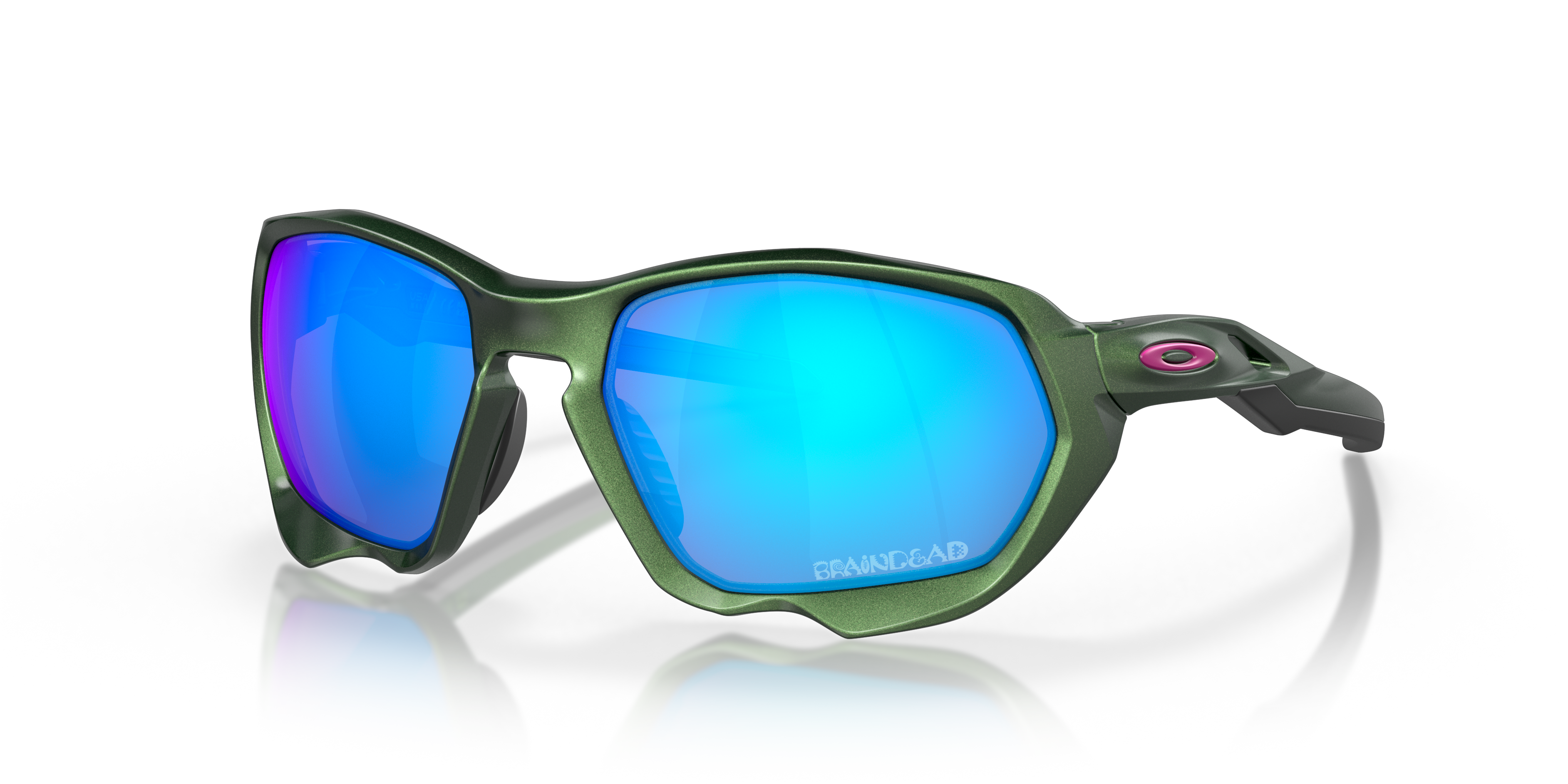 Oakley Plazma x Brain Dead Sunglasses with Green Frame and Prizm