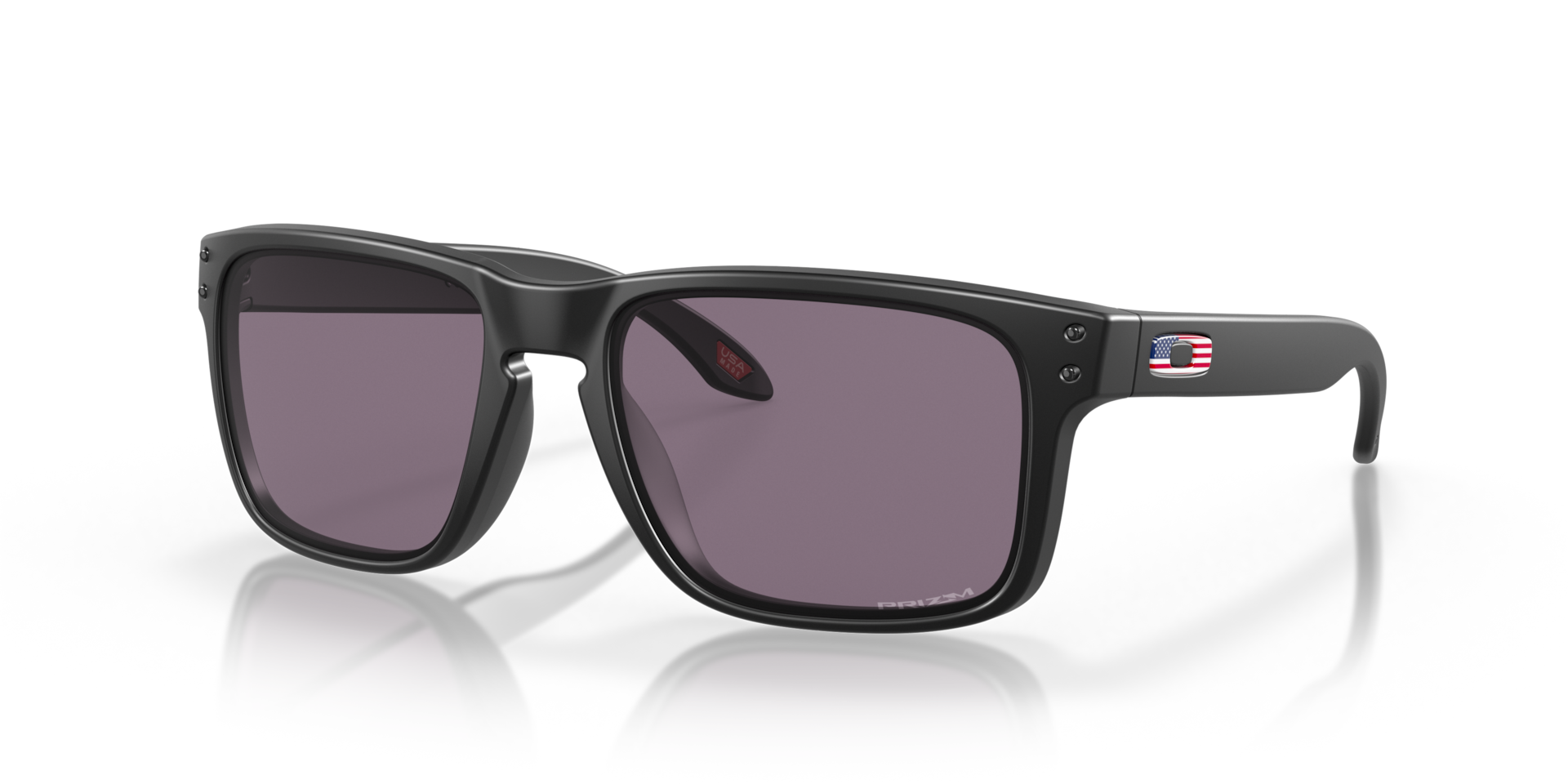 Official Oakley Standard Issue Standard Issue Holbrook™ USA Flag Collection Prizm Grey Lenses, Matte Black Frame Sunglasses | Oakley Standard Issue