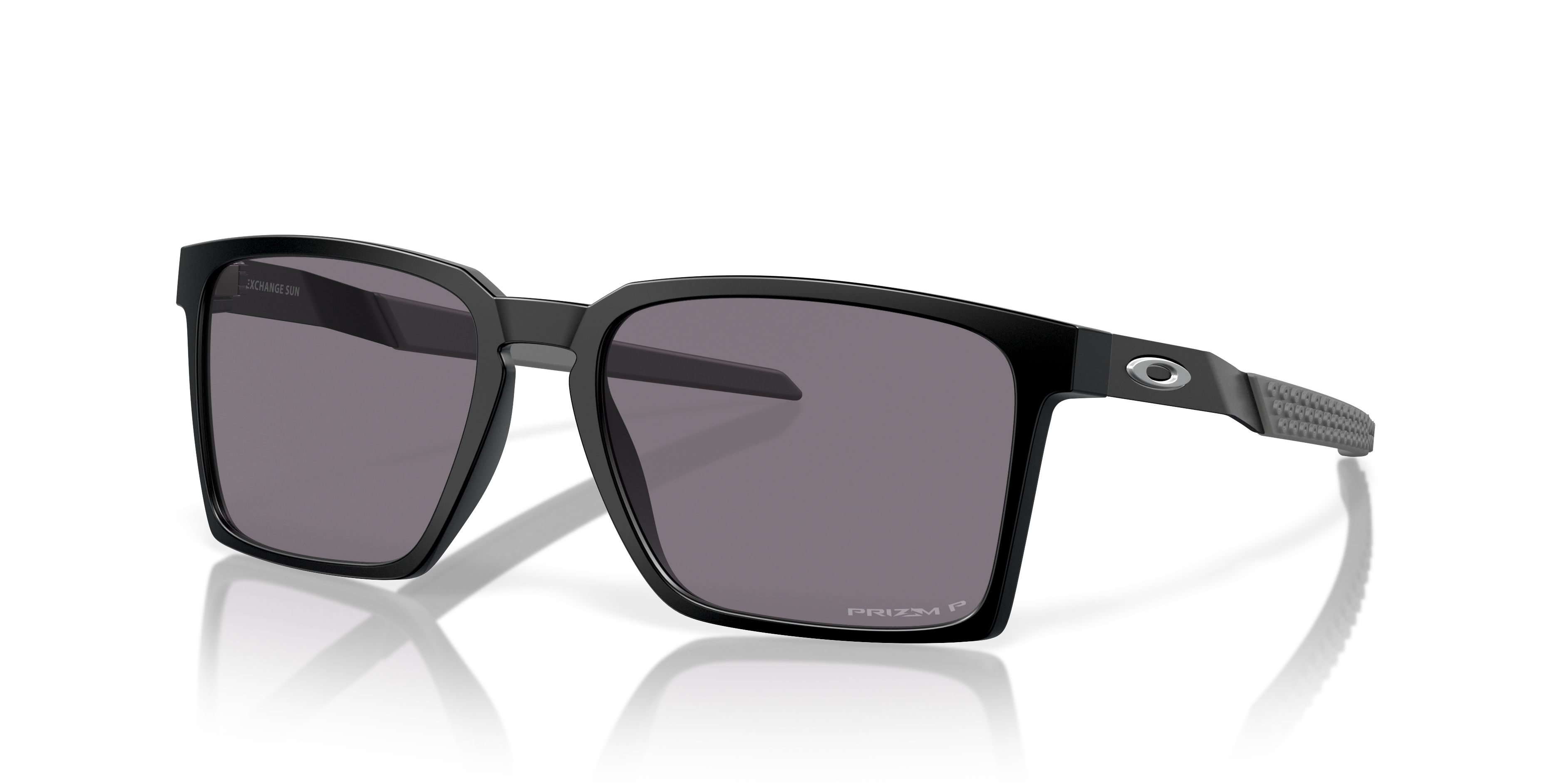 Oakley スポーツサングラス ブラック Exchange Prizm Grey Polarized Lenses, Satin Black Frame Sunglasses