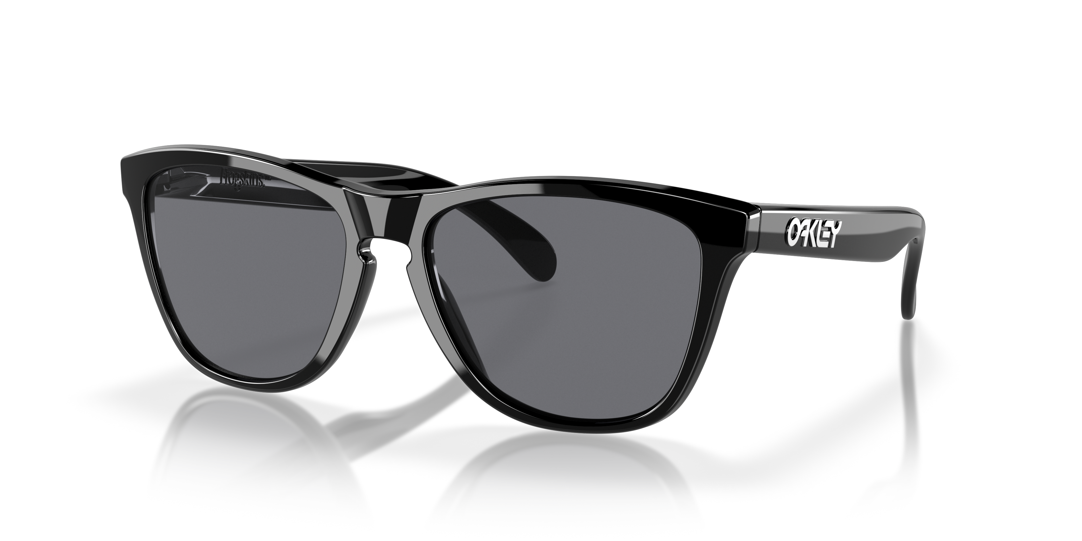 Oakley Frogskins™ Sunglasses with Polished Black Frame and Grey