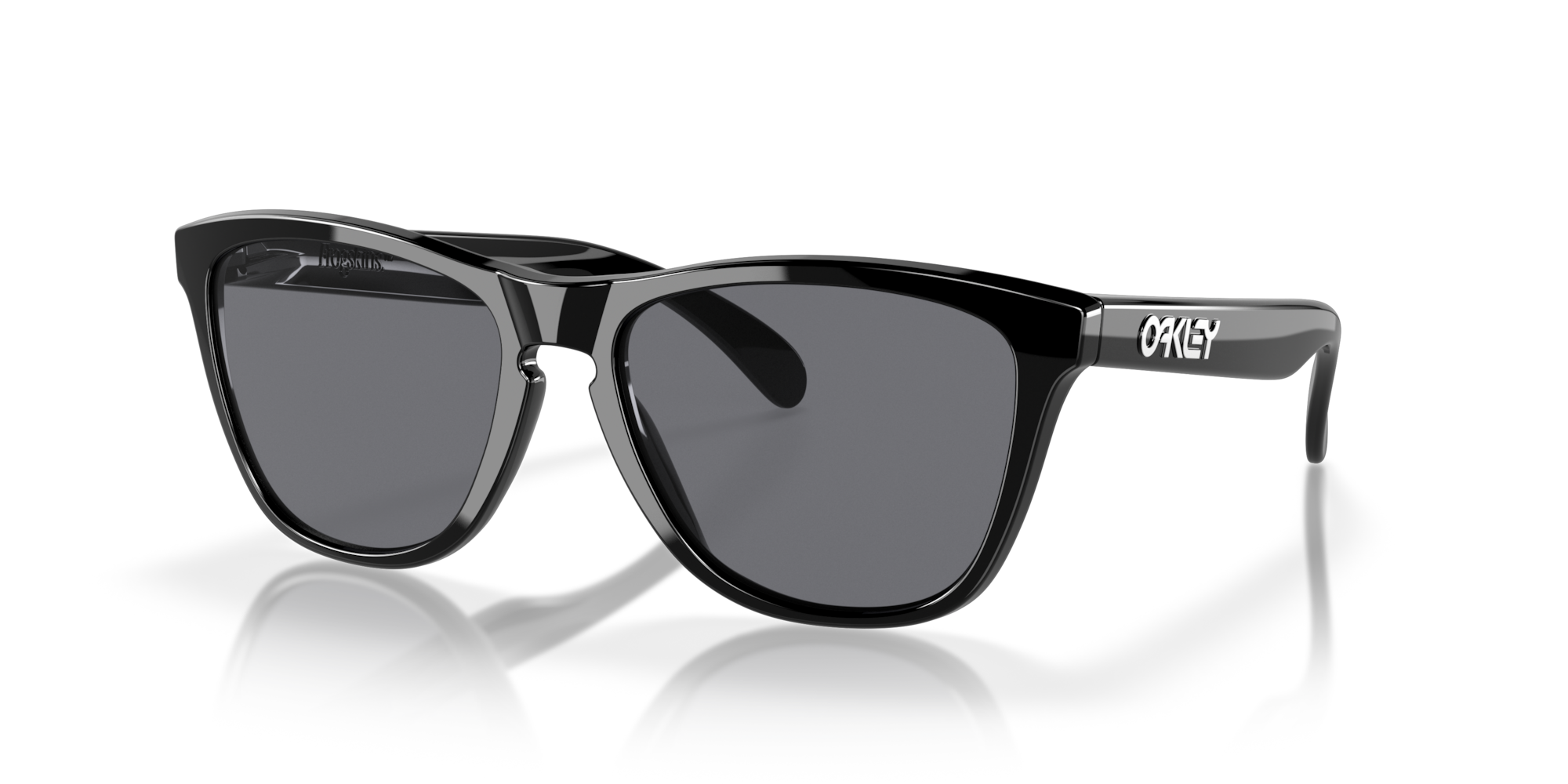 Oakley Frogskins™ Sunglasses with Polished Black Frame and Grey