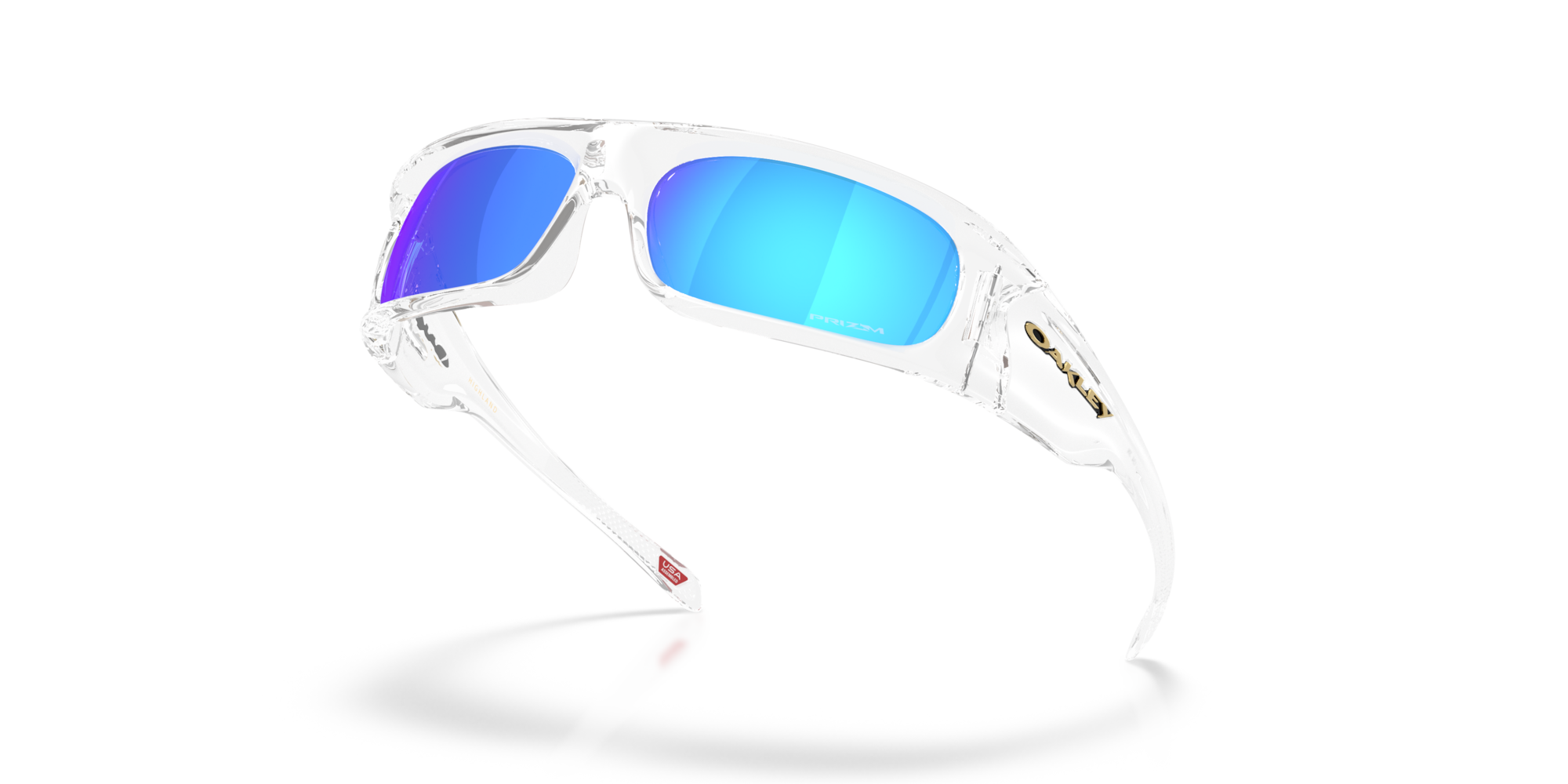 Oakley Highland Sunglasses with Clear Frame and Prizm Sapphire