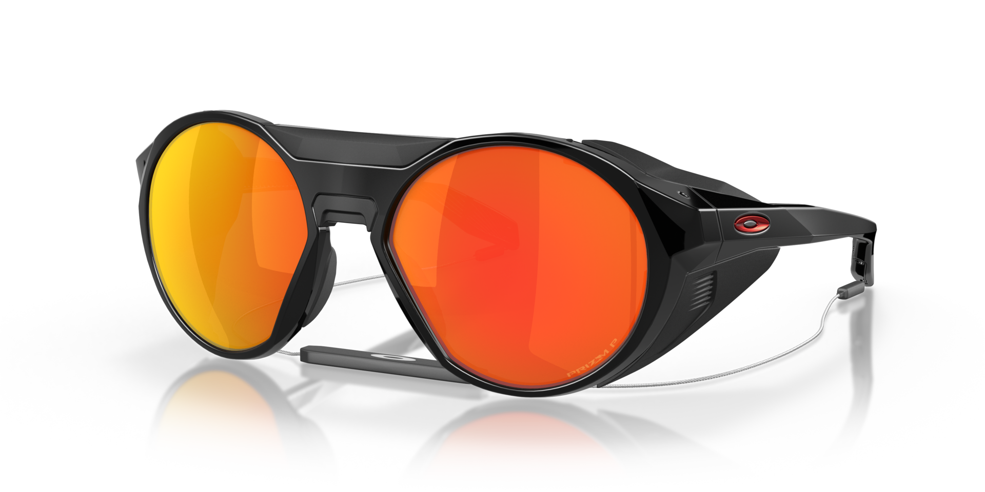 Clifden Prizm Ruby Polarized Lenses, Polished Black Frame