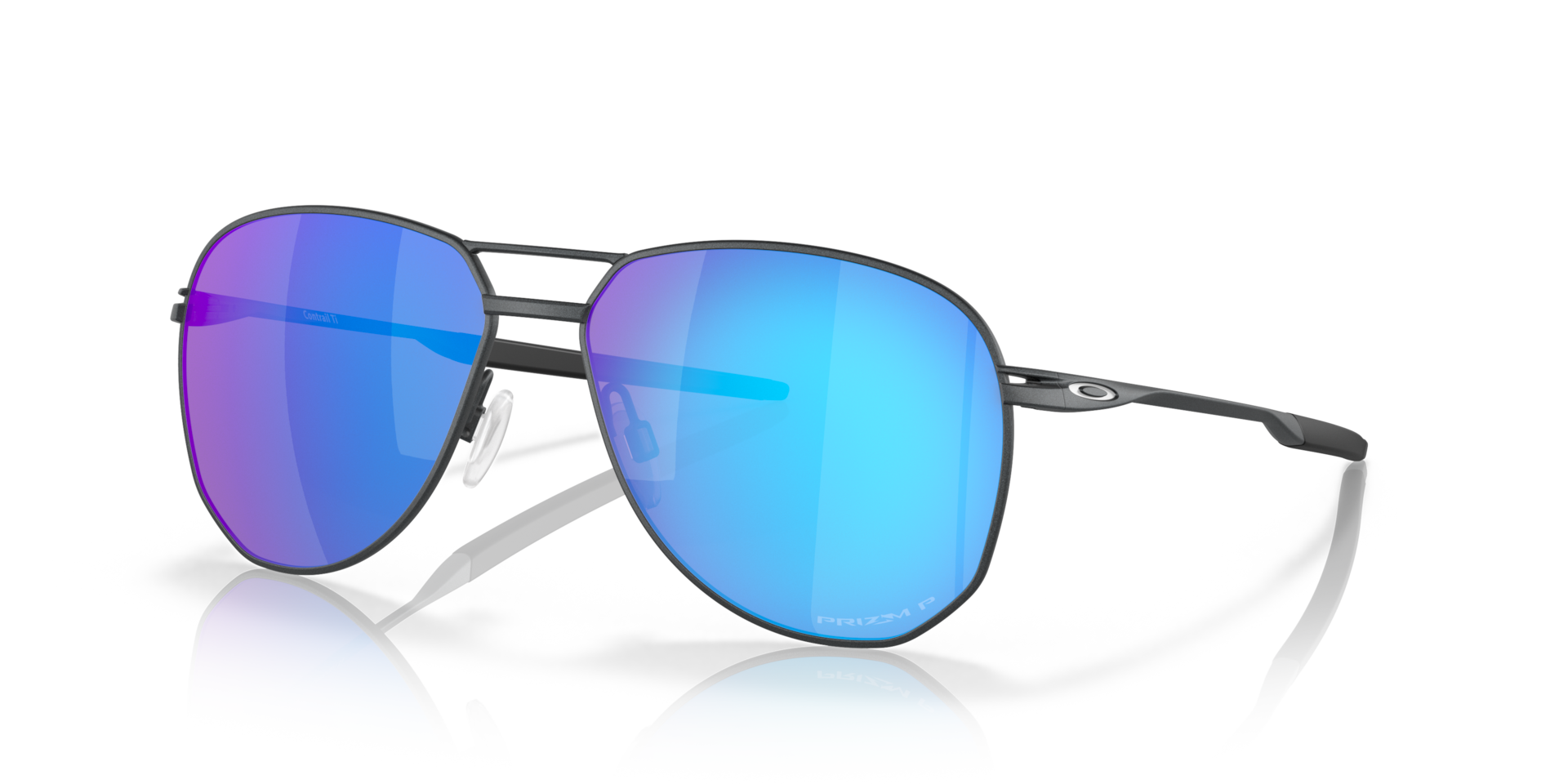 Official Oakley Standard Issue Contrail TI Prizm Sapphire Polarized Lenses, Satin Light Steel Frame Sunglasses | Oakley Standard Issue