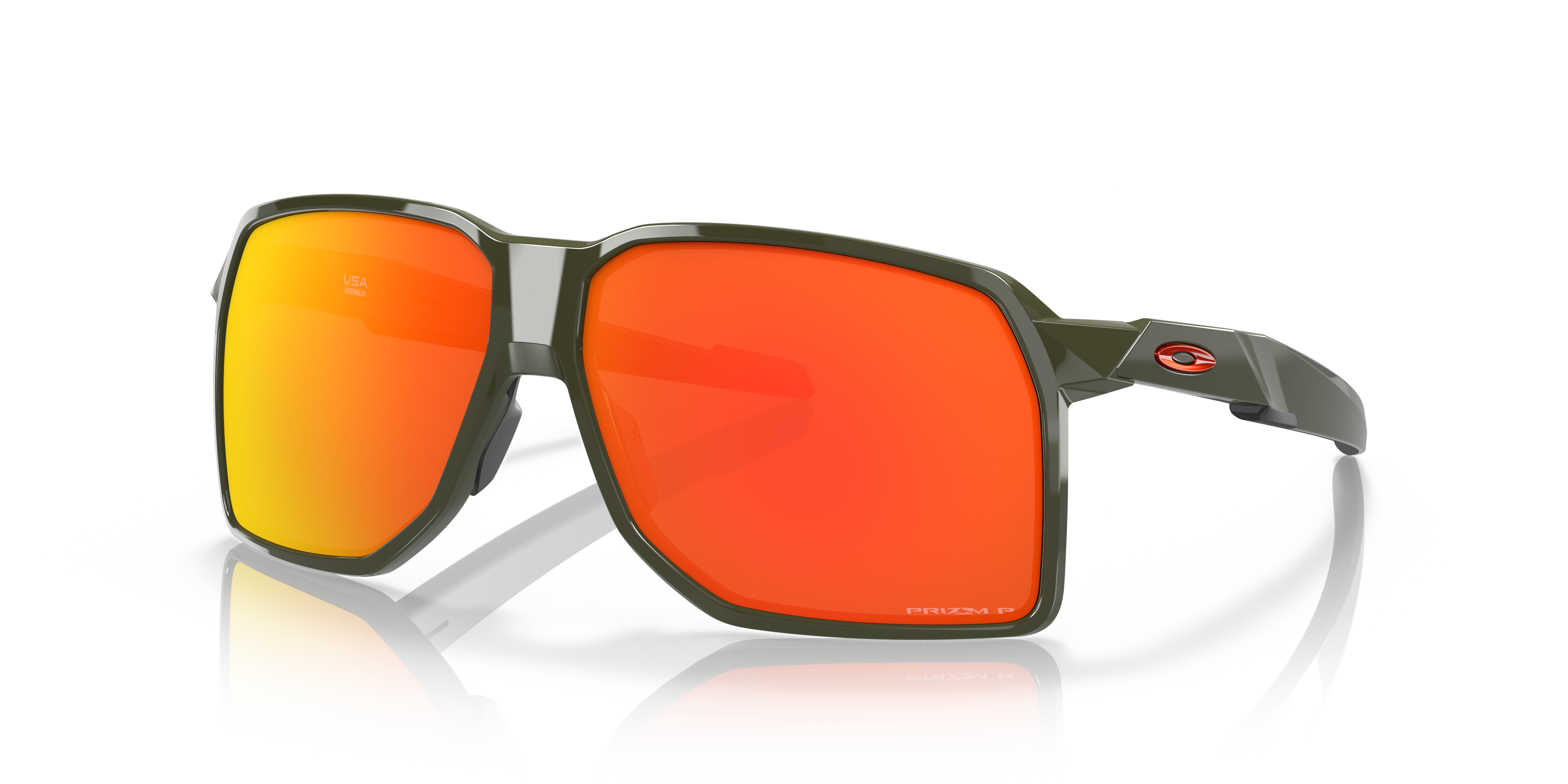 Oakley Portal Sunglasses with Moss Frame and Prizm Ruby Polarized